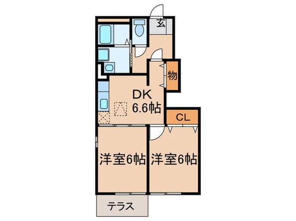 ジュネス感田　Ａの物件間取画像